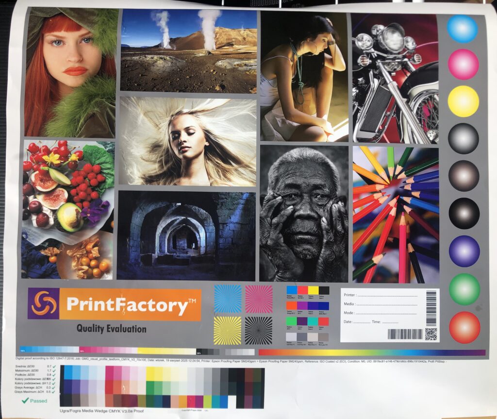 2025-08-19 Test PrintFactory GMG wydrukowany z oprogramowania ProofMaster za pomocą plotera Epson 4900 ze SpectroProoferem ILS30. PrintFactory dealer (FILE TO PRINT) www.printfactory-dealer.eu