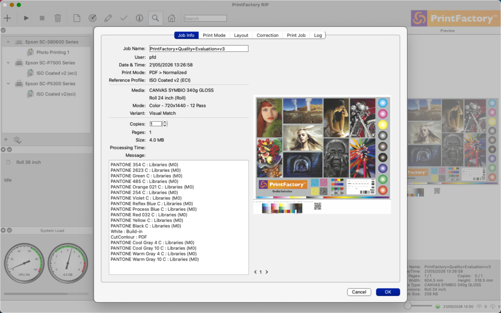 2026-05-21 at 13.53 PrintFactory RIP job info details on macOS in NFR version 2026_1_1_12499 FILE TO PRINT PrintFactory dealer Warsaw Poland