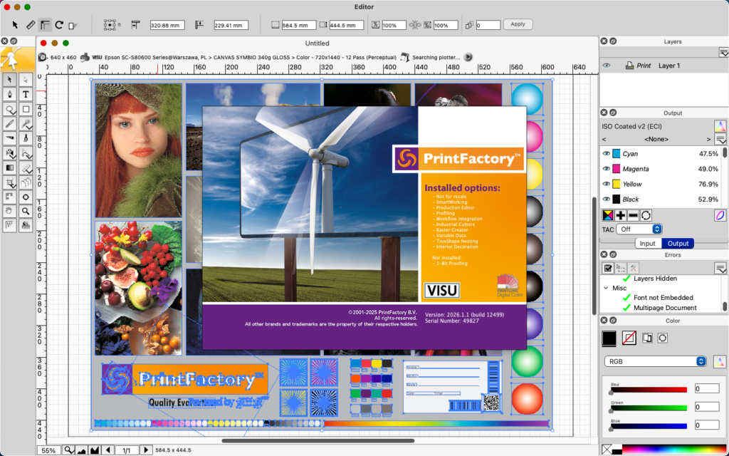 2026-05-21 at 14.04 PrintFactory Editor features on macOS in NFR version 2026_1_1_12499 FILE TO PRINT PrintFactory dealer Warsaw Poland