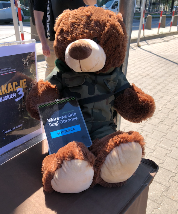 The Polish Army mascot at their stand during the 2026 Warsaw Defense Fair Expo XII. Copyright by Polish Army, Warsaw Defense Fair and photo by Tomasz Siniak FILE TO PRINT PrintFactory dealer Warsaw Poland